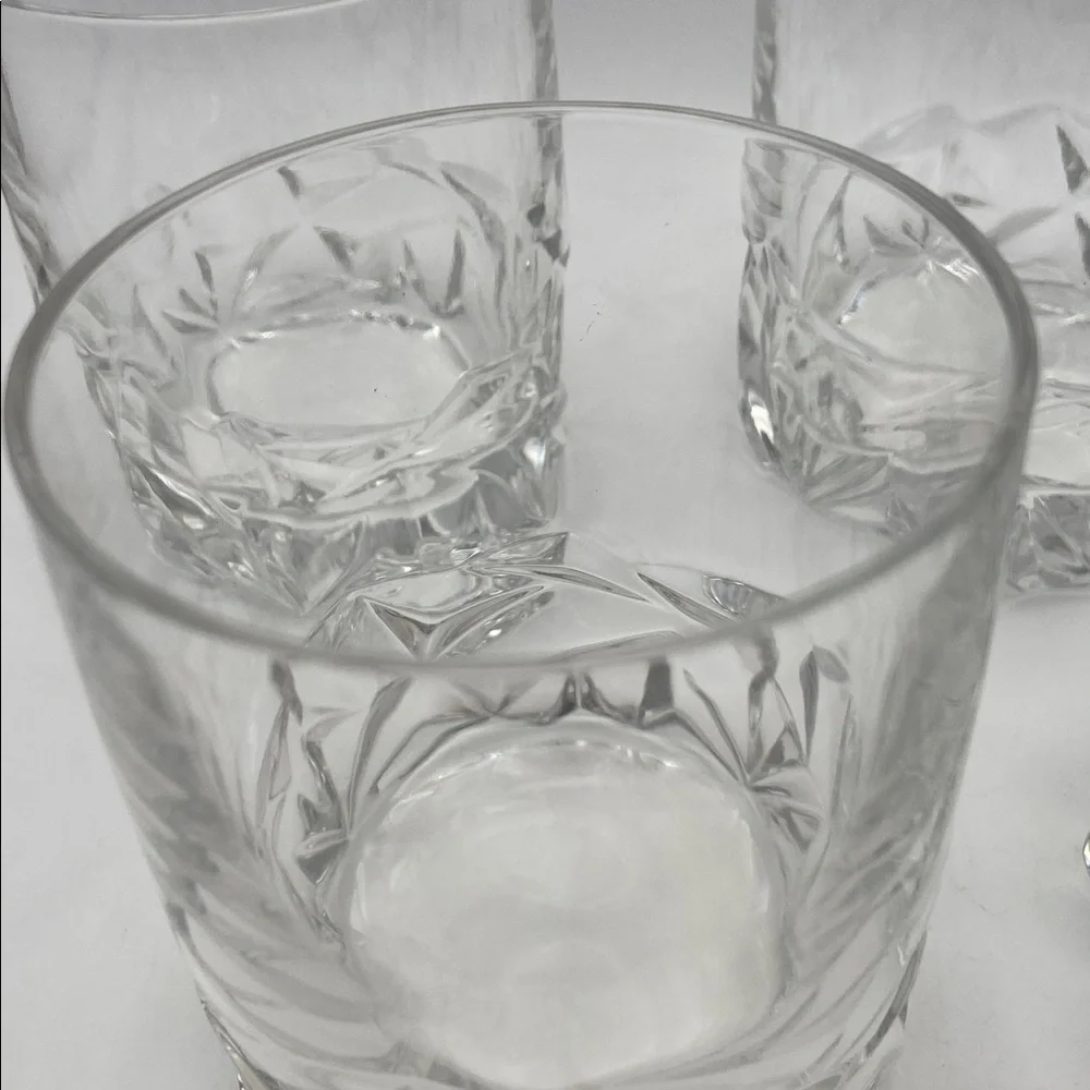 Tiffany & Co. Crystal Rock Cut Old Fashion Glasses Set of 4
